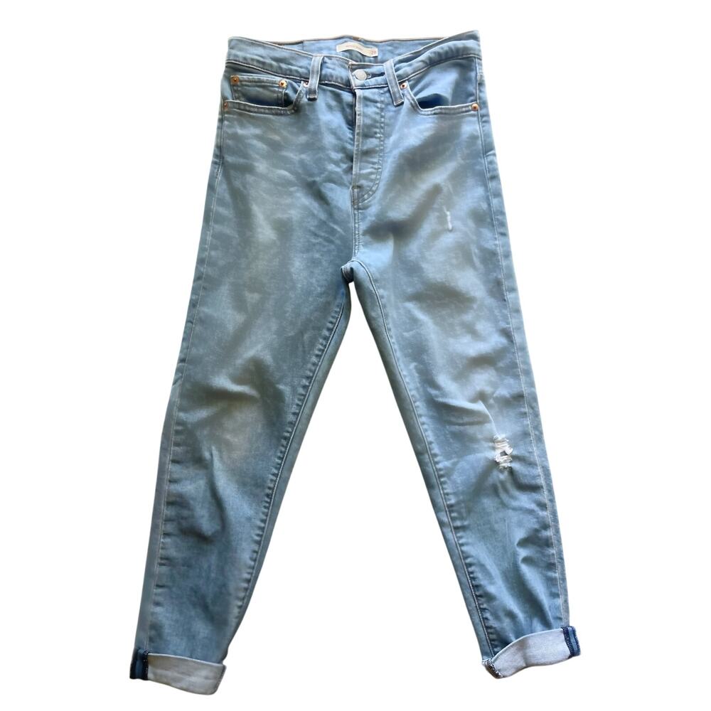 Levi’s Wedgie Fit Jeans Women's 28 Light Wash High-Rise Distressed Vintage